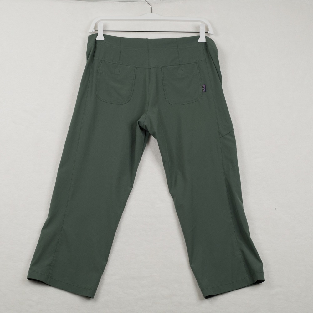 PATAGONIA All Out Capris Stretch Hiking Cargo Crop Pants Gorpcore Green Sz 6 - Picture 5 of 7